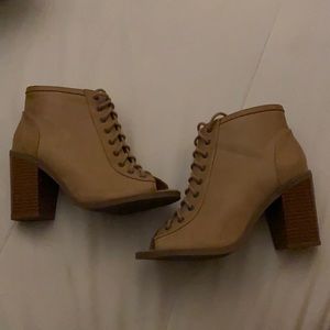 Open toe booties